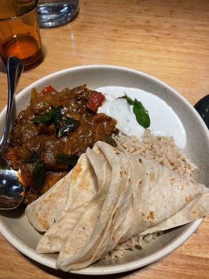 Beef fandang. Very filling, actually has flavour and a bit of spice!   at Vegie Bar in Fitzroy