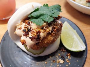 Chicken bao at Vegie Bar in Fitzroy