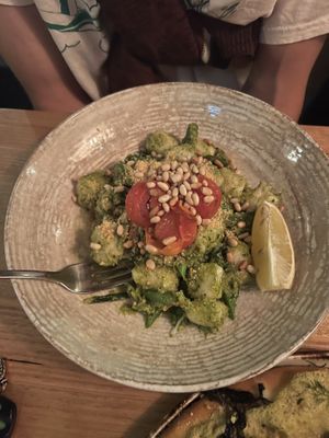 Pesto gnocchi (naturally GF) a winner!   at Vegie Bar in Fitzroy