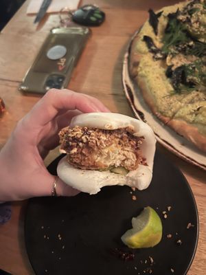 Chicken bao, tasty but not my favourite and considering it’s almost $10, probably wouldn’t get it again   at Vegie Bar in Fitzroy