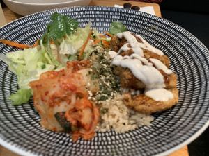 KFC bowl. Bloody amazing!  at Vegie Bar in Fitzroy