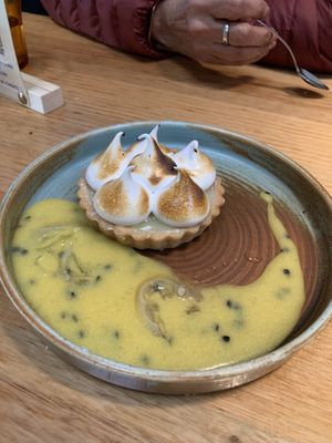 Lemon meringue tart. Pretty good as a vegan substitute!   at Vegie Bar in Fitzroy