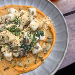 Autumn gnocchi with pumpkin purée  at Vegie Bar in Fitzroy