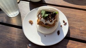 Spiced Chicken bao - OMG 😱 SOOO Yummy  at Vegie Bar in Fitzroy