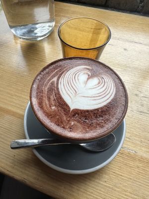 They serve a nice hot chocolate, just ask for plant milk!!  at Vegie Bar in Fitzroy