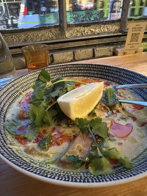 Vegan laksa  at Vegie Bar in Fitzroy