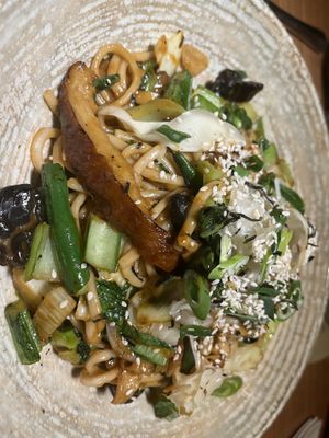 Japanese noodles with duck   at Vegie Bar in Fitzroy