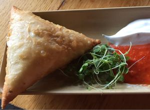 Vegan samosa  at Vegie Bar in Fitzroy