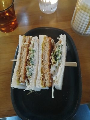 Chicken katsu sando at Vegie Bar in Fitzroy