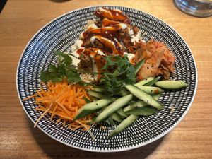 Meal of the day. Korean „chicken“ bowl.   at Vegie Bar in Fitzroy