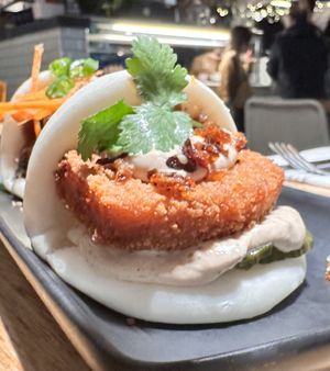 Chicken bao bun  at Vegie Bar in Fitzroy