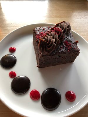 Vegan Chocolate Brownie.  So rich and tasty!! at Vegie Bar in Fitzroy