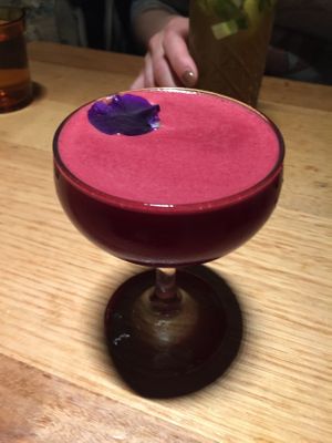 Beet the Blues cocktail at Vegie Bar in Fitzroy