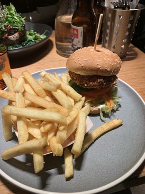 Quite tasty burger at Vegie Bar in Fitzroy