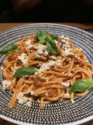 Really delicious spaghetti 👌🏽 at Vegie Bar in Fitzroy