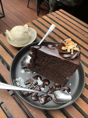 Chocolate cake  at Vegie Bar in Fitzroy