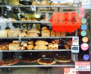 Window of baked goodies at Fatto A Mano in Fitzroy