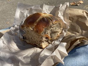 Hot cross bun  at Fatto A Mano in Fitzroy