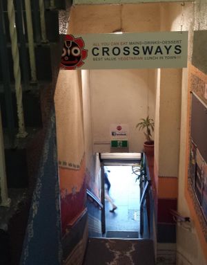 Convenient location on Swanston street, up the stairs. at Crossways in Melbourne