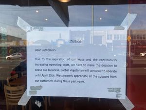 Closing down  at Global Vegetarian in Ormond