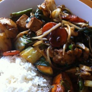 pepper tofu dinner at Global Vegetarian in Ormond