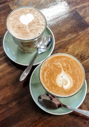 Soy flat whites at Nostralis Wholemeal Pizza in Caulfield North