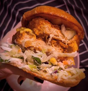 Vegan chicken burgers at Vincent Vegetarian Food in Footscray