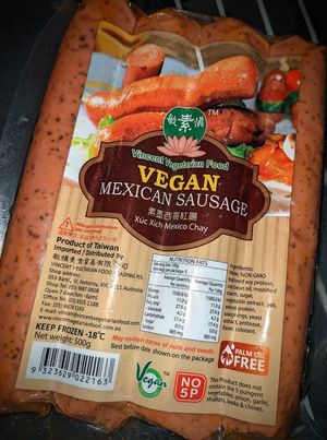 Mexican sausage (amazing) at Vincent Vegetarian Food in Footscray