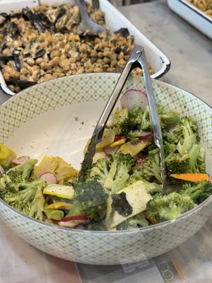 Brokkoli with vegetables and baby raddish  at Tofulicious in Richmond