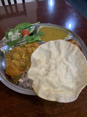 Vegan meal  at Govinda's Restaurant in Northbridge