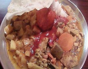 Lunch plate (salad, dessert & drink are also included) at Govinda's Restaurant in Northbridge