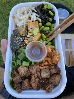Tempeh Brown Rice bowl (bibimbap) at Manna Wholefoods Cafe in South Fremantle