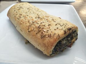 Vegan sausage roll at Manna Wholefoods Cafe in South Fremantle