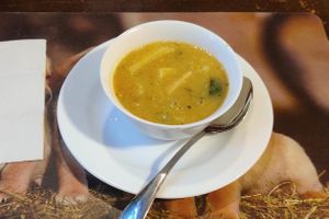 potato soup at Bio Bistro Spicy Spices in Salzburg