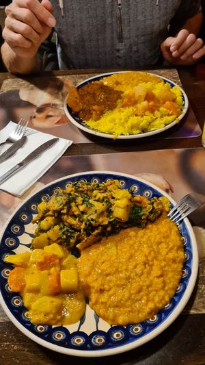 Shitake Spinach + Potato Curry ;-) at Bio Bistro Spicy Spices in Salzburg