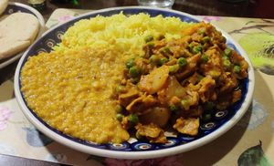 Seitan, rice, dahl and naan 😍 at Bio Bistro Spicy Spices in Salzburg