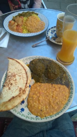 a dish from the menu and the dish of the day at Bio Bistro Spicy Spices in Salzburg