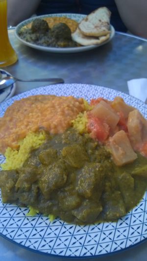 dish of the day and a dish from the menu at Bio Bistro Spicy Spices in Salzburg