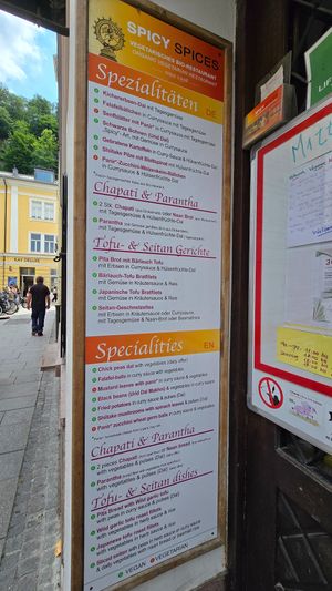 menu at Bio Bistro Spicy Spices in Salzburg