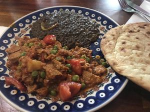 Seitan Geschnetzeltes at Bio Bistro Spicy Spices in Salzburg