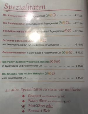 Spicy Spices menu at Bio Bistro Spicy Spices in Salzburg