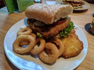 Schnitzel Baguette Menü at Rupp's Vegetarisches Pub   in Vienna