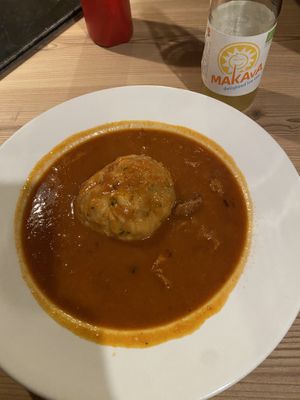 Gulasch with Semmelknödel  at Rupp's Vegetarisches Pub   in Vienna