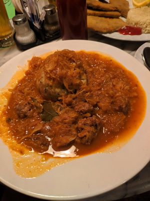soy goulasch with knodel and sauerkraut at Rupp's Vegetarisches Pub   in Vienna