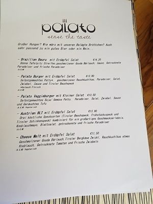 menu at Bio Bar von Antun in Vienna