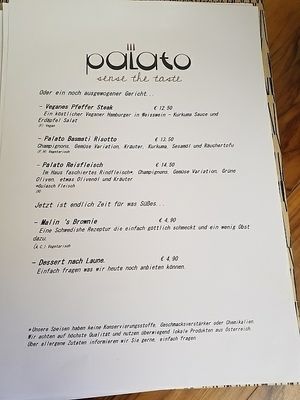 menu at Bio Bar von Antun in Vienna