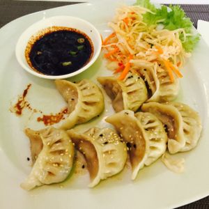 dumplings  at Vegetasia in Vienna