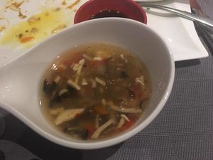 fantastic vegan hot-n-sour soup at Vegetasia in Vienna