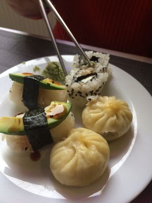 Great sushi and dumplings! My friend who isn't vegan really enjoyed this. at Vegetasia in Vienna