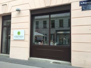 Outside  at Vegetasia in Vienna